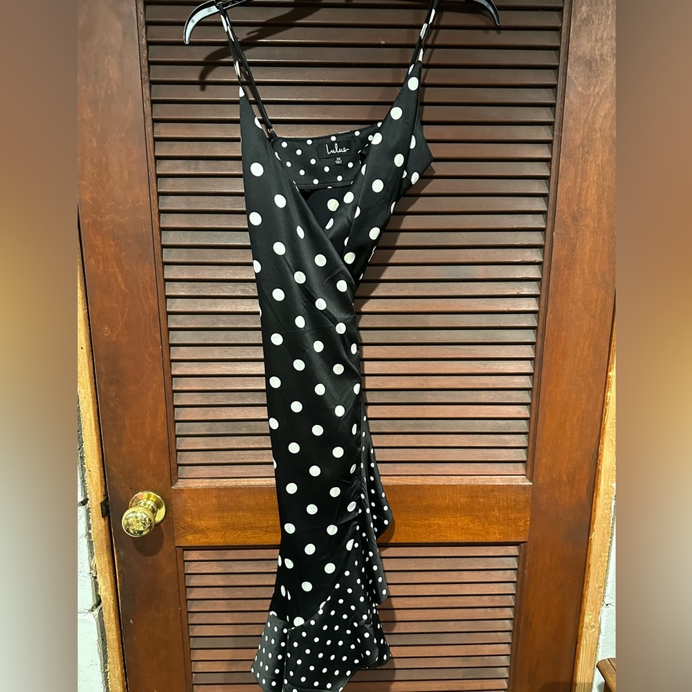 Lulus extra small polka dot tie dress